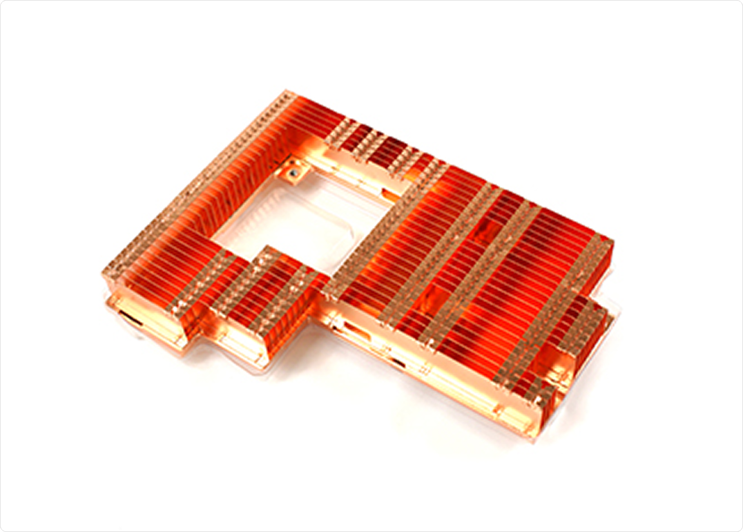 All copper stacked fin with clearance