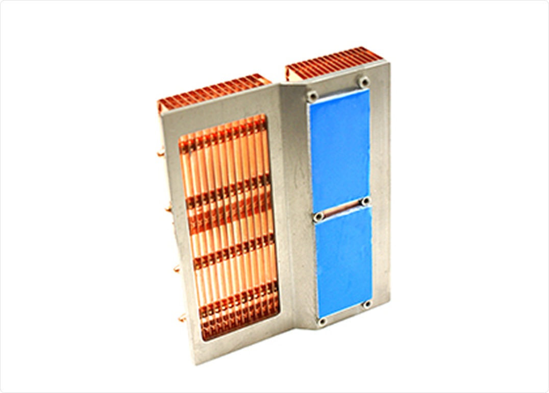 Copper stacked fin heatsink with window