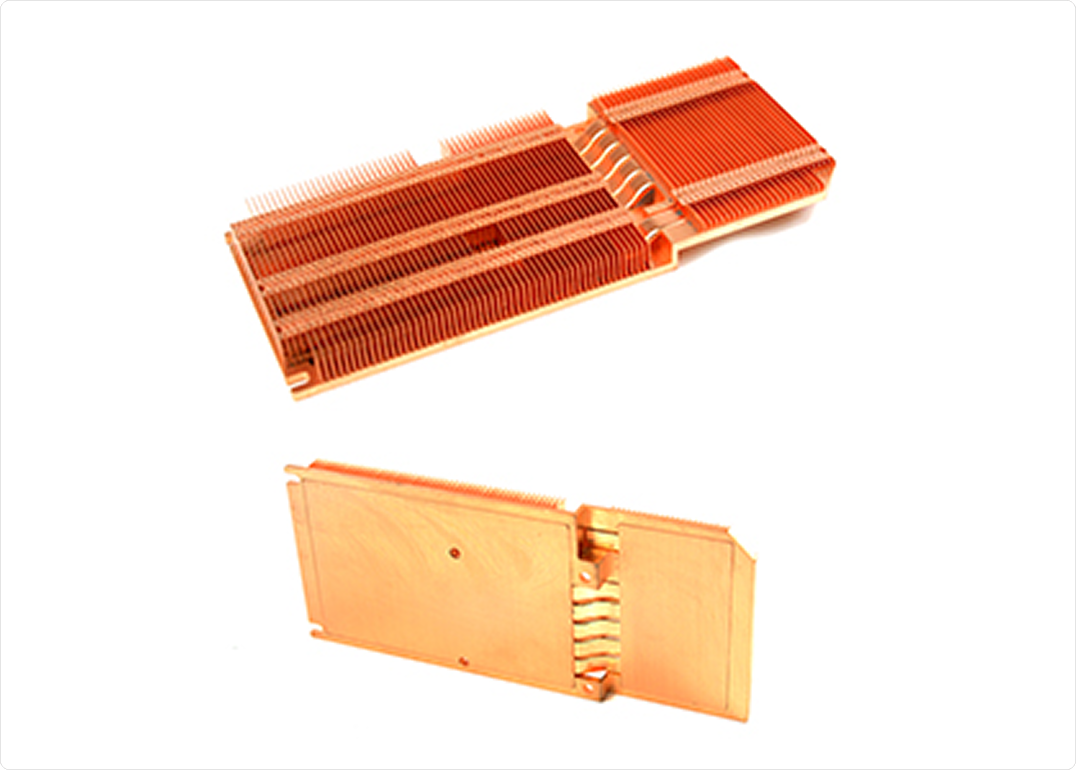 All copper stacked fin heatsink